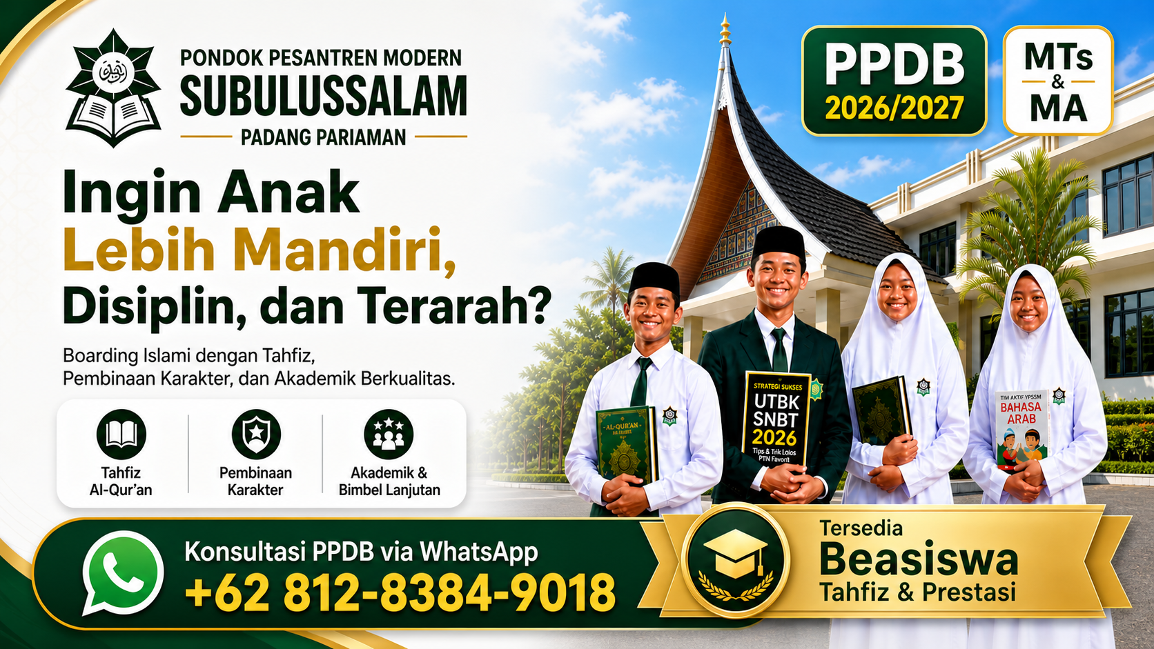 Banner PPDB MTs dan MA PPM Subulussalam 2026/2027